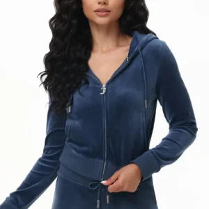 JUICY COUTURE VELOUR TRACK TOP JACKET WITH DIAMANTE BRANDING