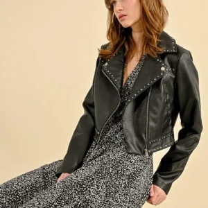 MOLLY BRACKEN SHORT BIKER STYLE JACKET
