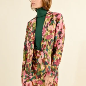 MOLLY BRACKEN FLORAL PRINT FITTED BLAZER