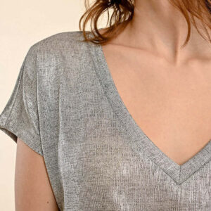 MOLLY BRACKEN IRIDESCENT V-NECK T-SHIRT