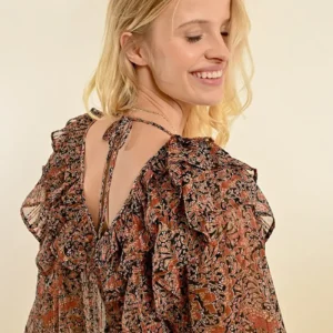 MOLLY BRACKEN RUST LEELA BLOUSE