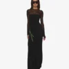 Alma Sanchez Long dress in tulle and rhinestone decoration