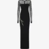 Alma Sanchez Long dress in tulle and rhinestone decoration