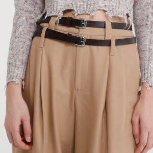 GOA GOA WOOL-BLEND PALAZZO PANTS WITH DOUBLE LOOPS