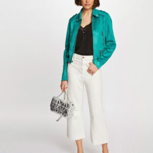 MORGAN SS 25 Zipped short suede jacket women