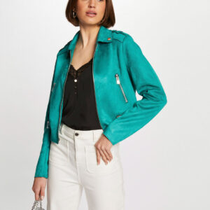 MORGAN SS 25 Zipped short suede jacket women