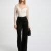 MORGAN SPRING Wide leg jeans black women