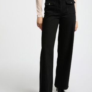 MORGAN SPRING Wide leg jeans black women