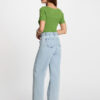 MORGAN SS 25 High-waisted wide leg jeans bleach denim women
