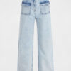 MORGAN SS 25 High-waisted wide leg jeans bleach denim women