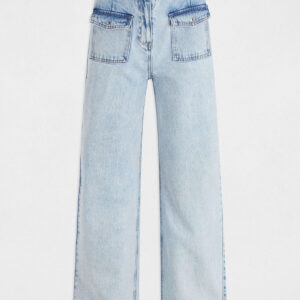MORGAN SS 25 High-waisted wide leg jeans bleach denim women