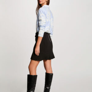 MORGAN SPRING Mini skirt with fringes black women