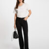 MORGAN SPRING Buttoned bootcut trousers black women