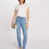 MORGAN SUMMER Standard waisted slim jeans bleach denim women
