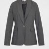 Fitted striped blazer mid-grey women- Morgan De Toi