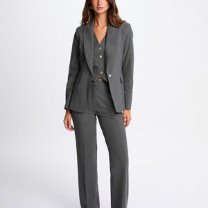 Fitted striped blazer mid-grey women- Morgan De Toi