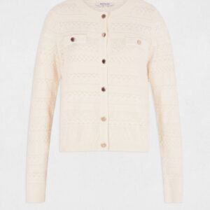 Cardigan round neck ivory women- Morgan De Toi