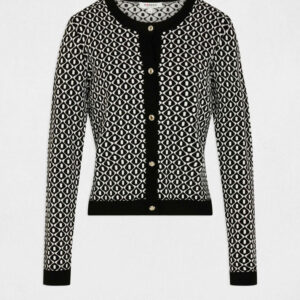 Cropped jacquard sweater black women-Morgan De Toi