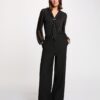 High-waisted wide-leg trousers black women-Morgan De Toi
