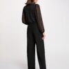 High-waisted wide-leg trousers black women-Morgan De Toi