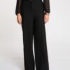 High-waisted wide-leg trousers black women-Morgan De Toi