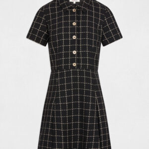 Fitted pleated dress black women- Morgan De Toi
