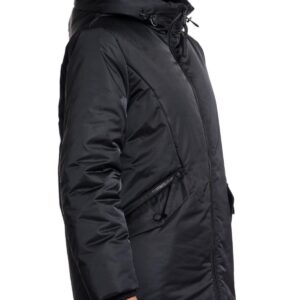 Rino & Pelle Lune Long Coat Μαύρο – Ζεστό Μακρύ Μπουφάν με Κουκούλα & Φερμουάρ Τσέπες