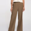 Pleated wide-leg trousers khaki green women