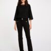 Bootcut jeans with flap pockets black women
