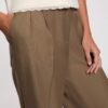 Pleated wide-leg trousers khaki green women